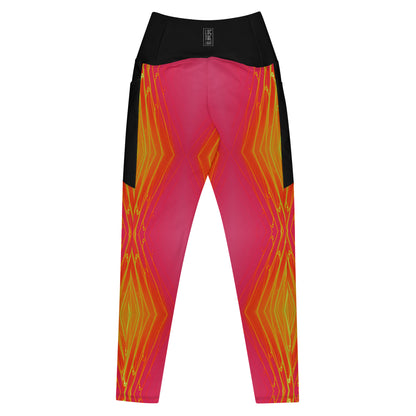 Crossover Laser Strobe leggings with pockets