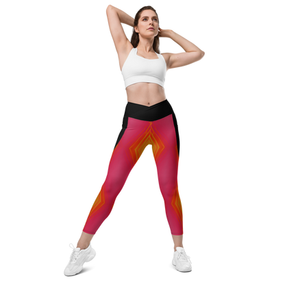 Crossover Laser Strobe leggings with pockets