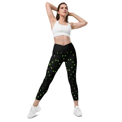 Laser Dots Crossover leggings with pockets