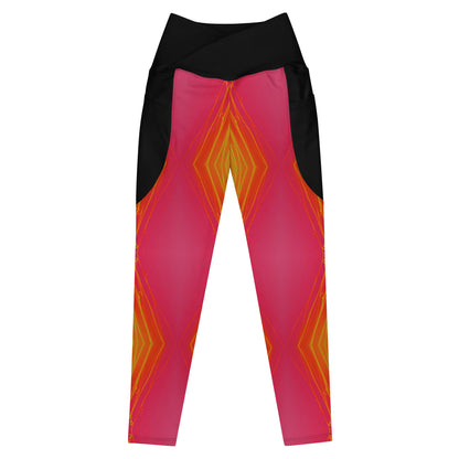 Crossover Laser Strobe leggings with pockets