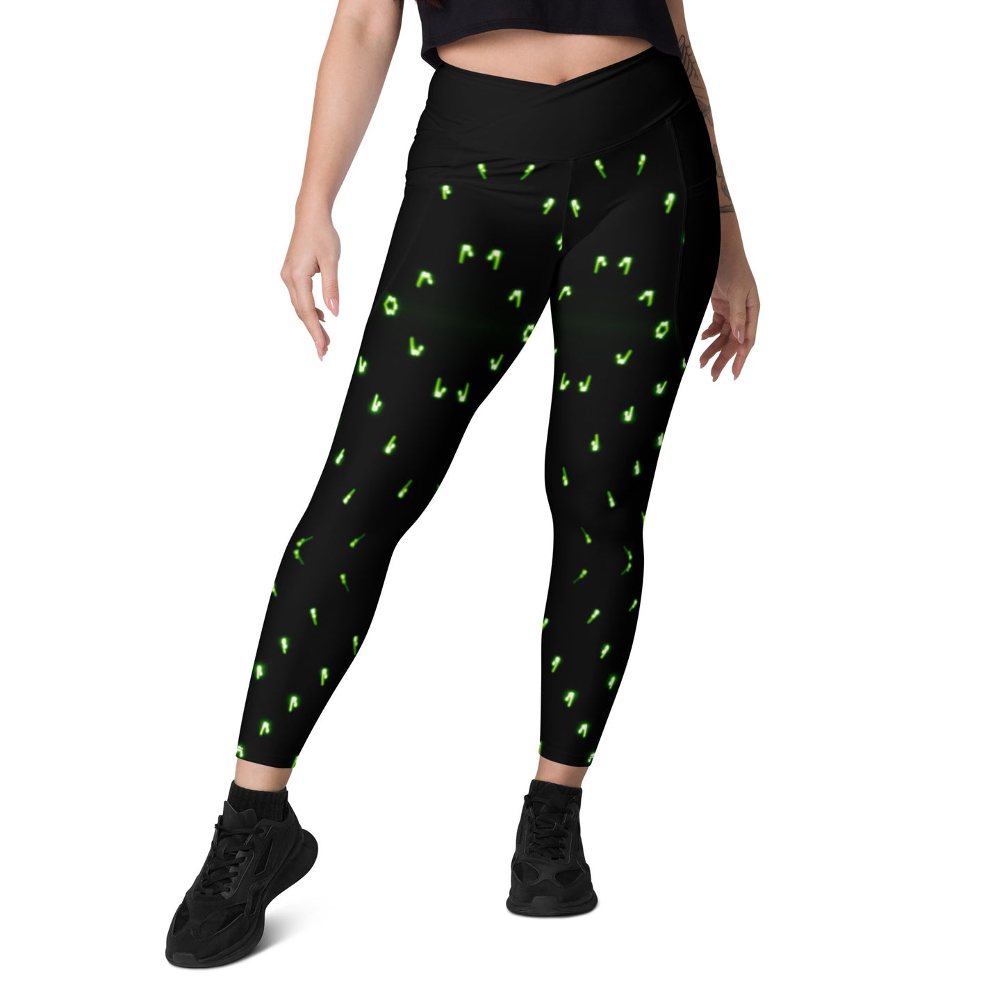 Laser Dots Crossover leggings with pockets