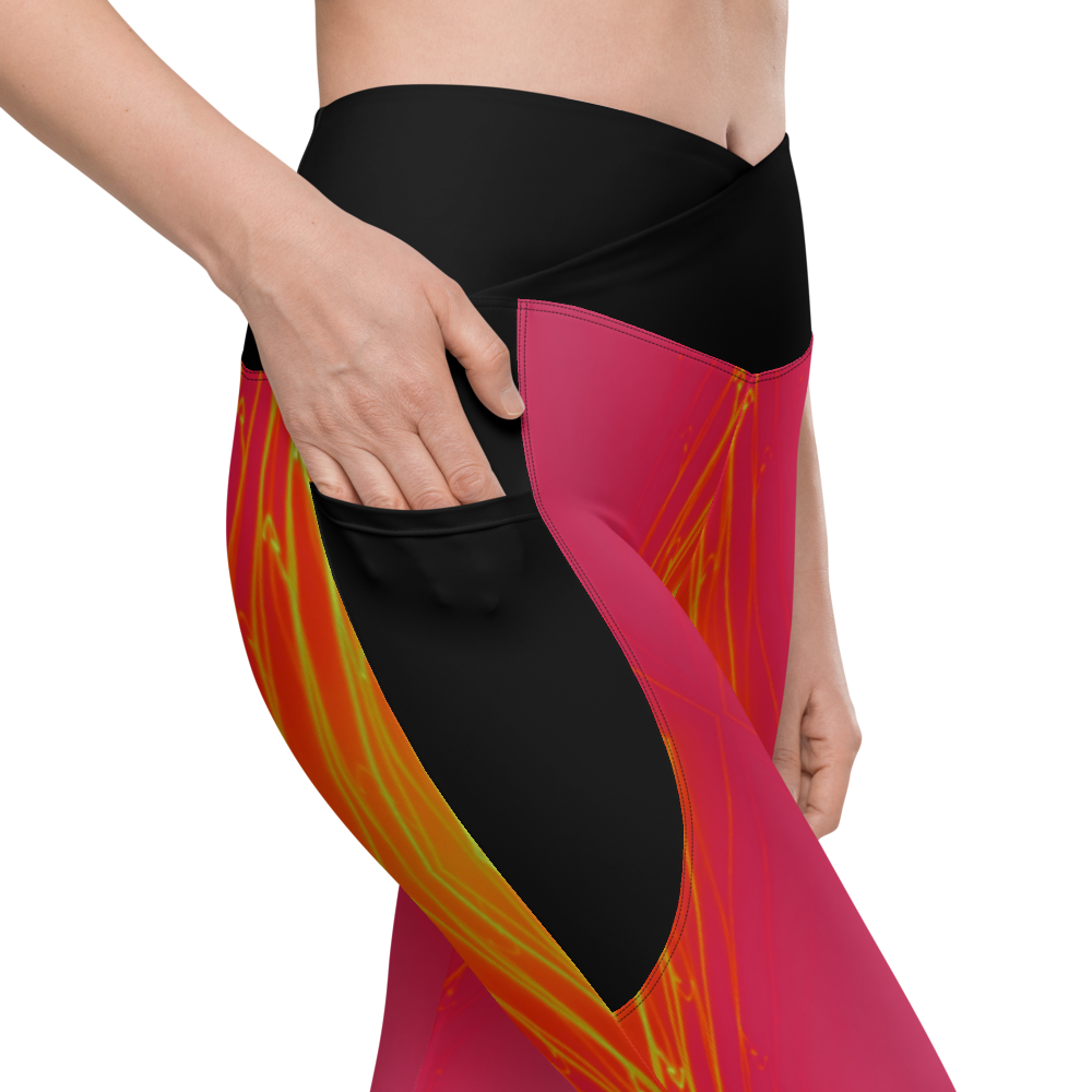 Crossover Laser Strobe leggings with pockets