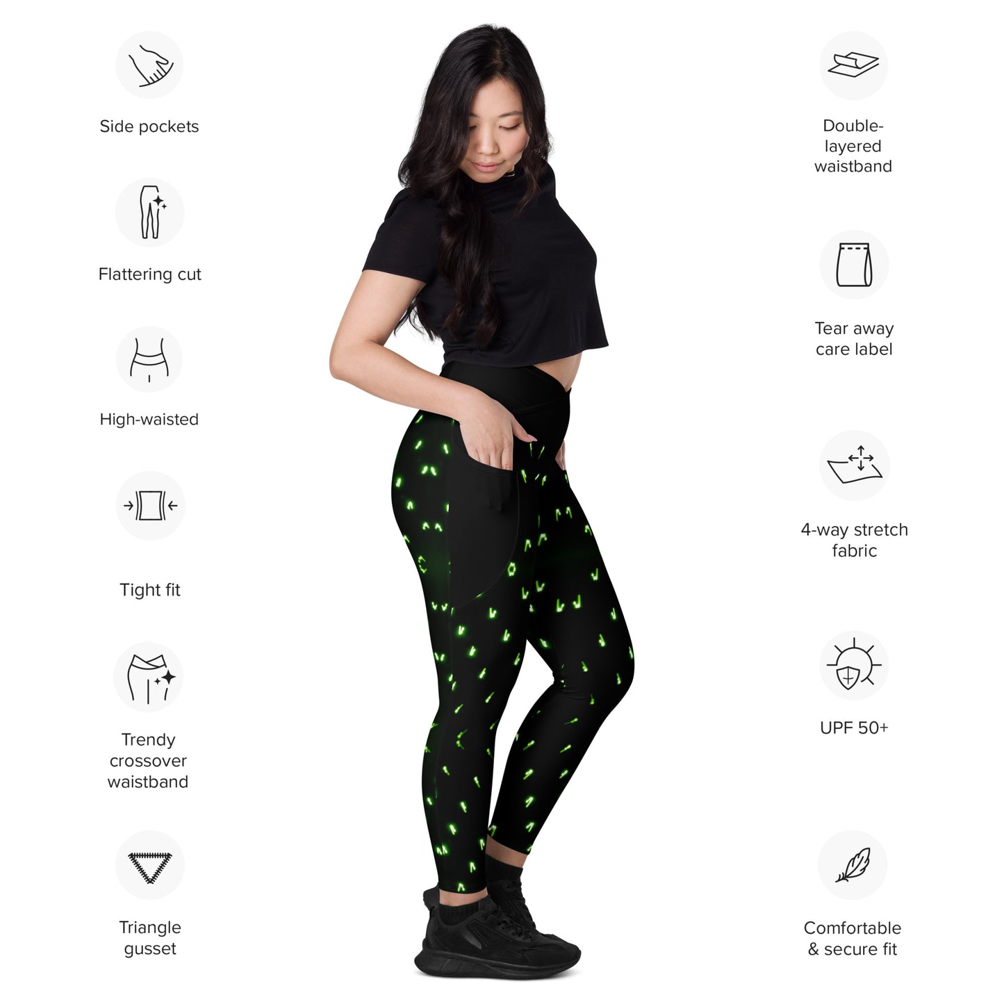 Led Dots Crossover leggings with pockets