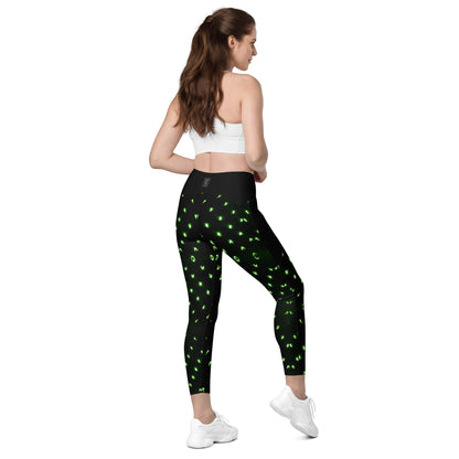 Laser Dots Crossover leggings with pockets