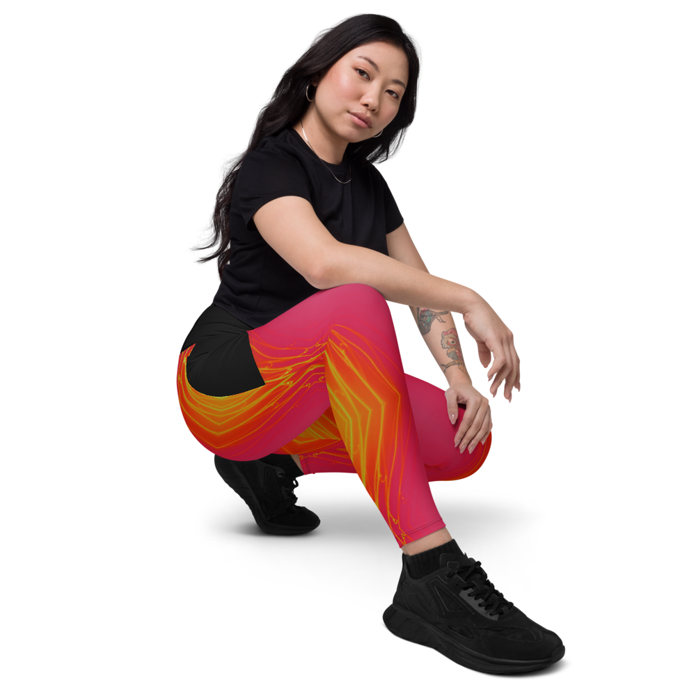 Crossover Laser Strobe leggings with pockets