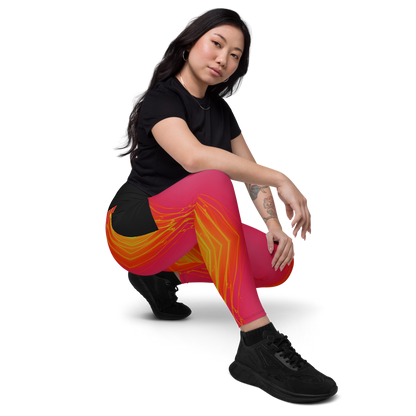 Crossover Laser Strobe leggings with pockets