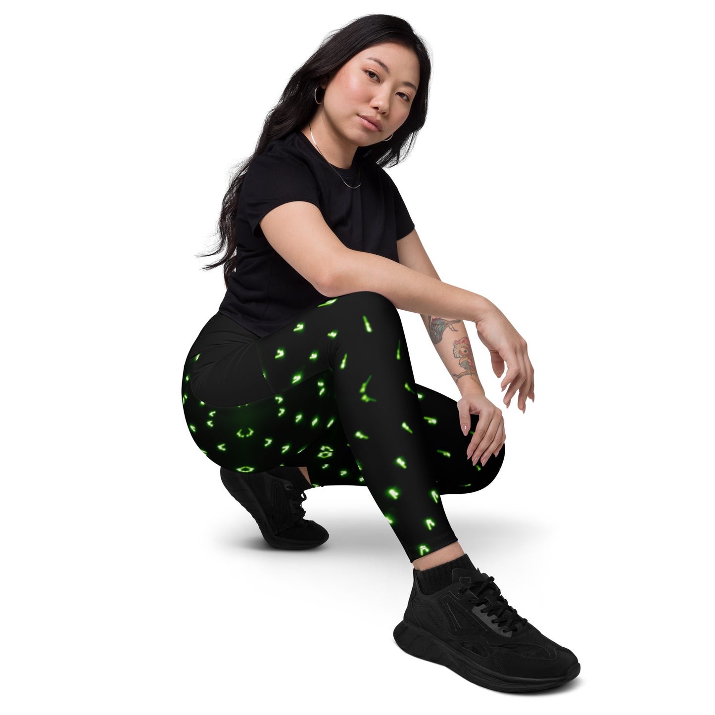 Laser Dots Crossover leggings with pockets