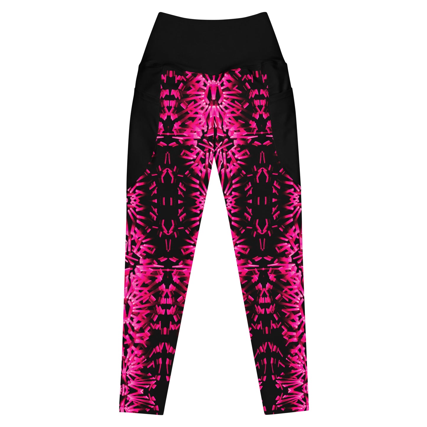 Pink Fractal  Leggings with pockets