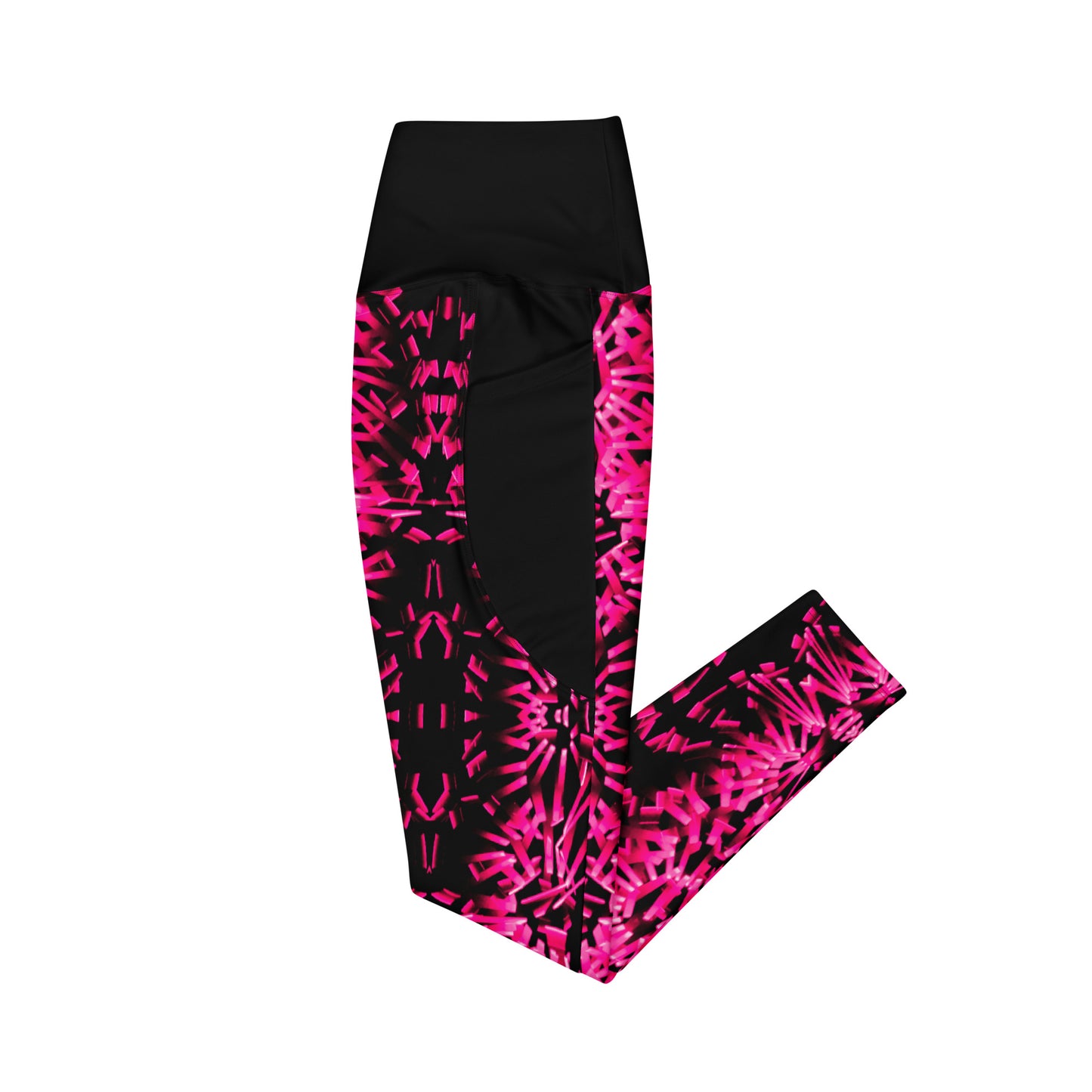 Pink Fractal  Leggings with pockets