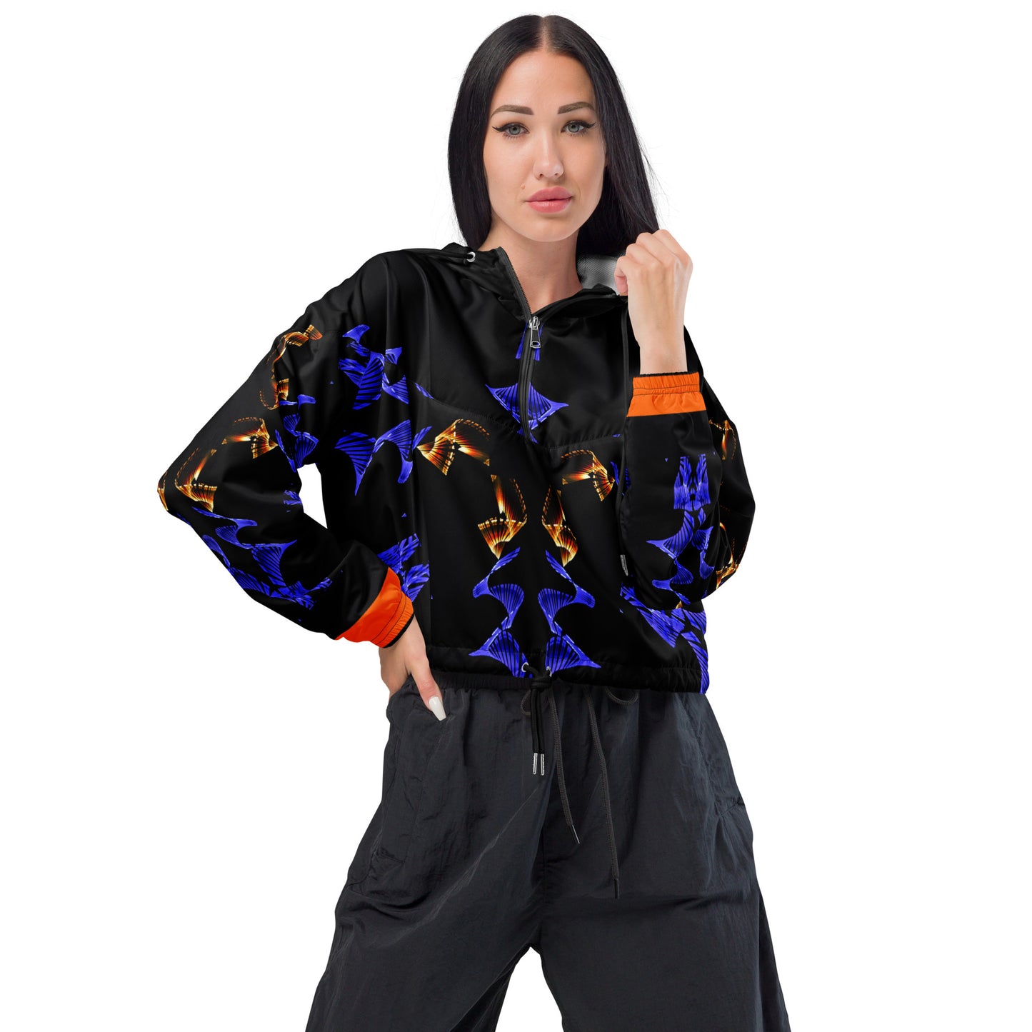 Orange Wave Women’s cropped windbreaker