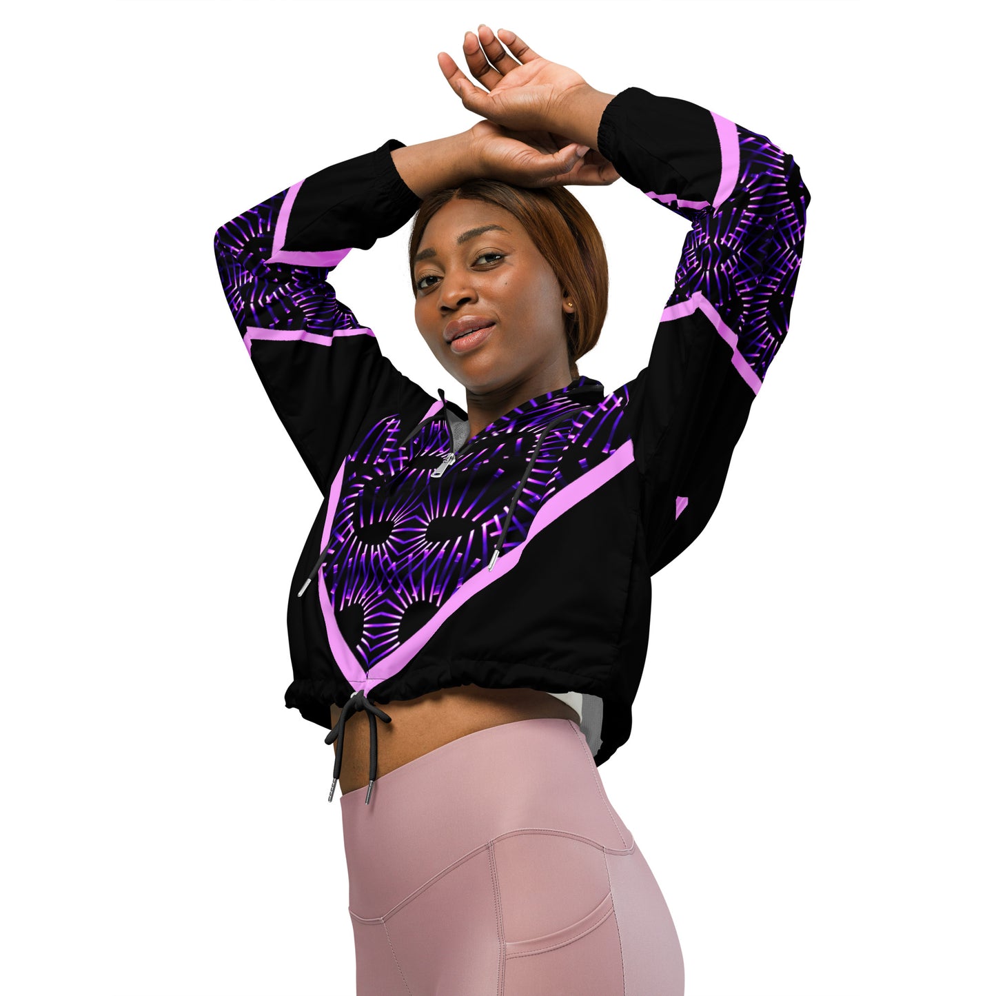 Pink Obsession Strobe Light Women’s cropped windbreaker