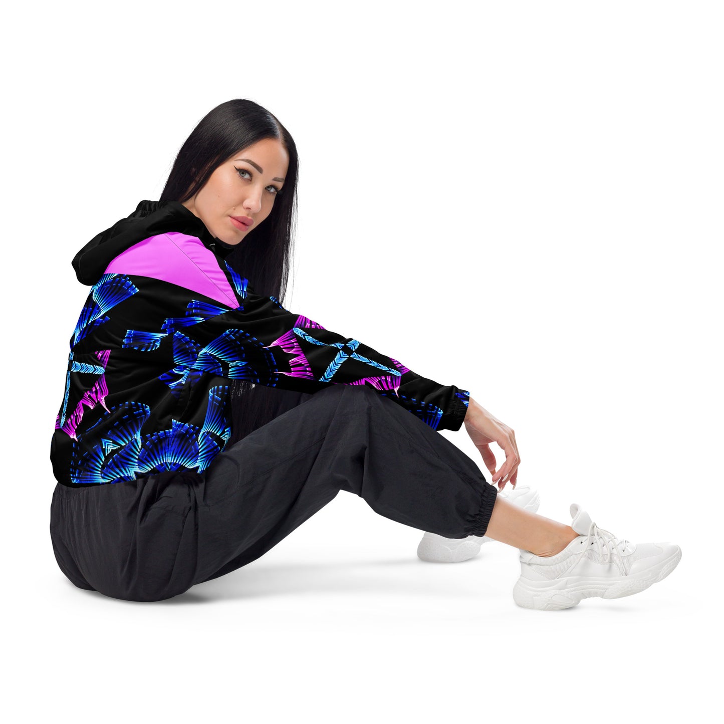 BluPink Wave Women’s cropped windbreaker