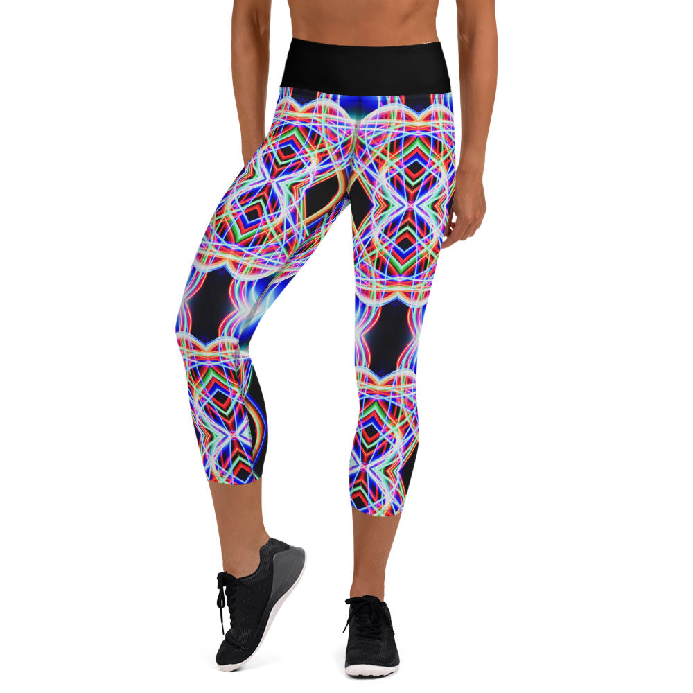 Trails of Light Yoga Capri Leggings