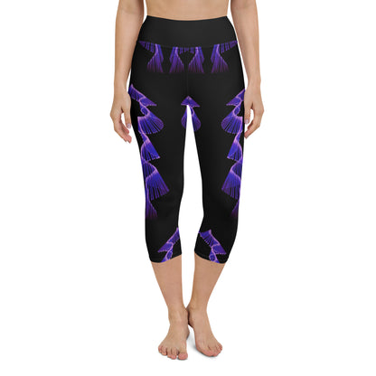 Violet Flair Yoga Capri Leggings