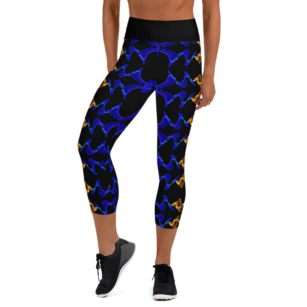 Snake Waves Yoga Capri Leggings