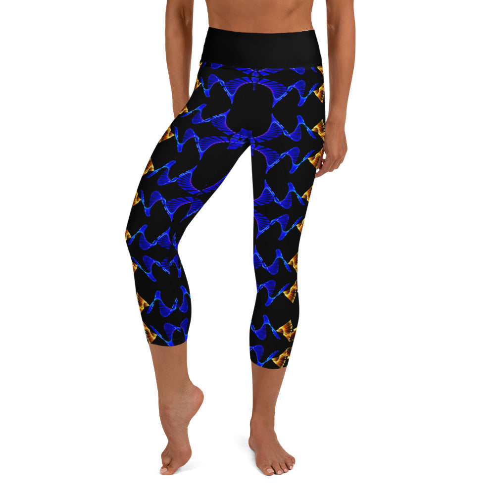 Snake Waves Yoga Capri Leggings