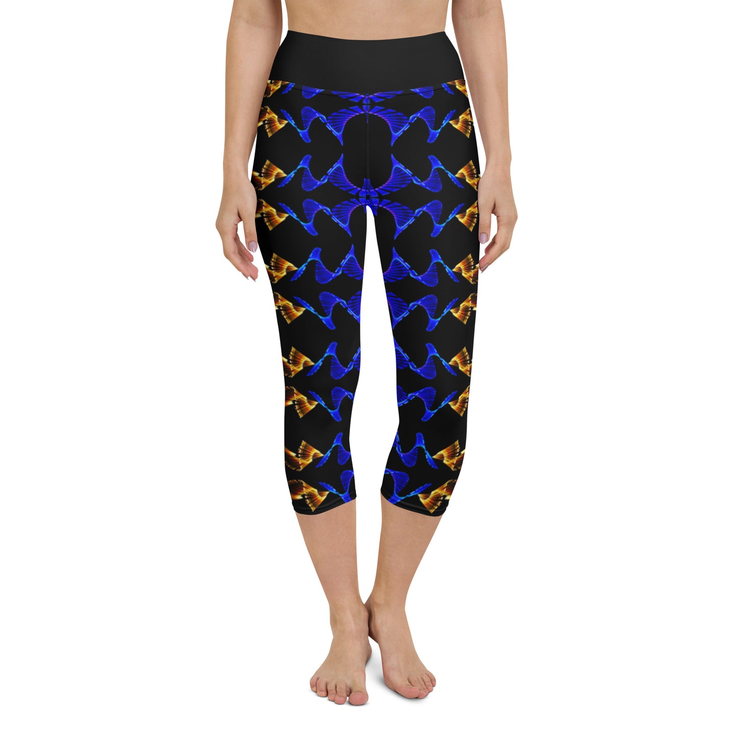 Snake Waves Yoga Capri Leggings