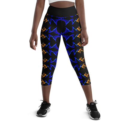 Snake Waves Yoga Capri Leggings