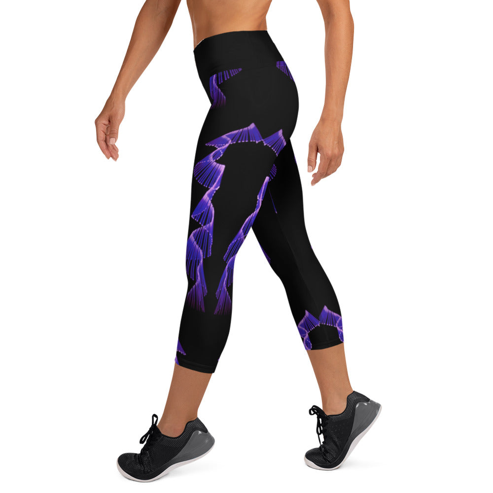 Violet Flair Yoga Capri Leggings