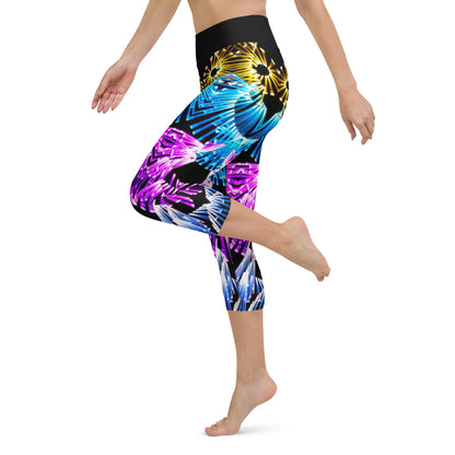 Twirl of Lights Yoga Capri Leggings