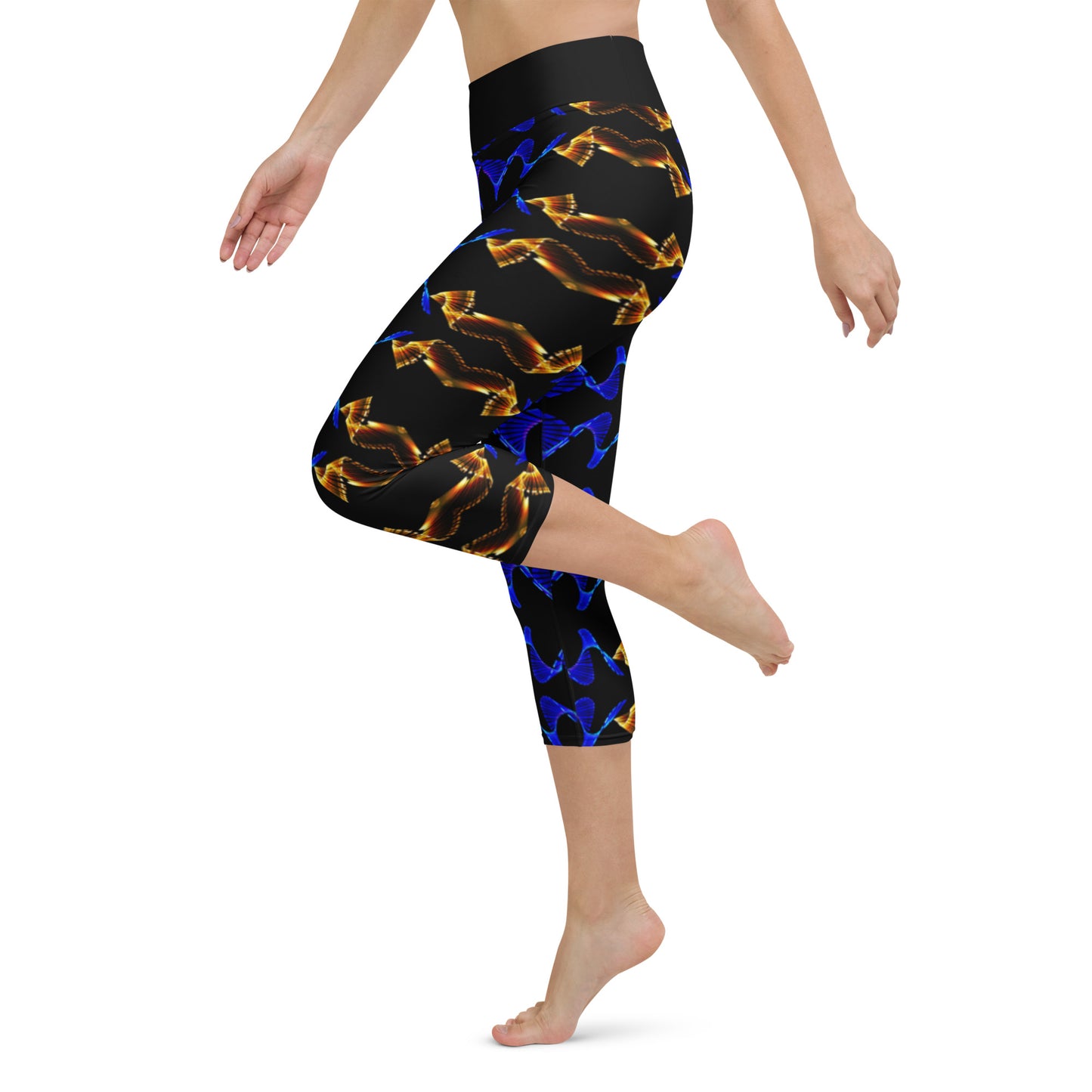 Snake Waves Yoga Capri Leggings