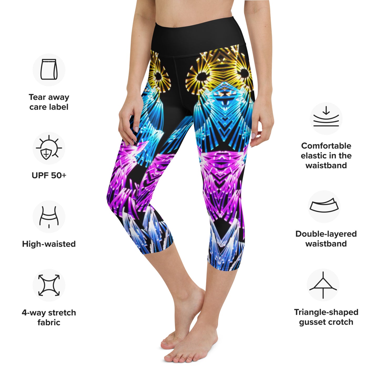 Twirl of Lights Yoga Capri Leggings