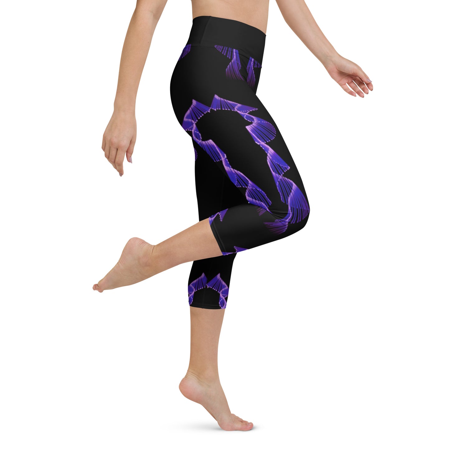 Violet Flair Yoga Capri Leggings