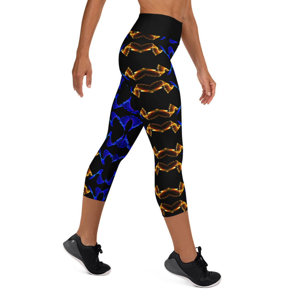 Snake Waves Yoga Capri Leggings