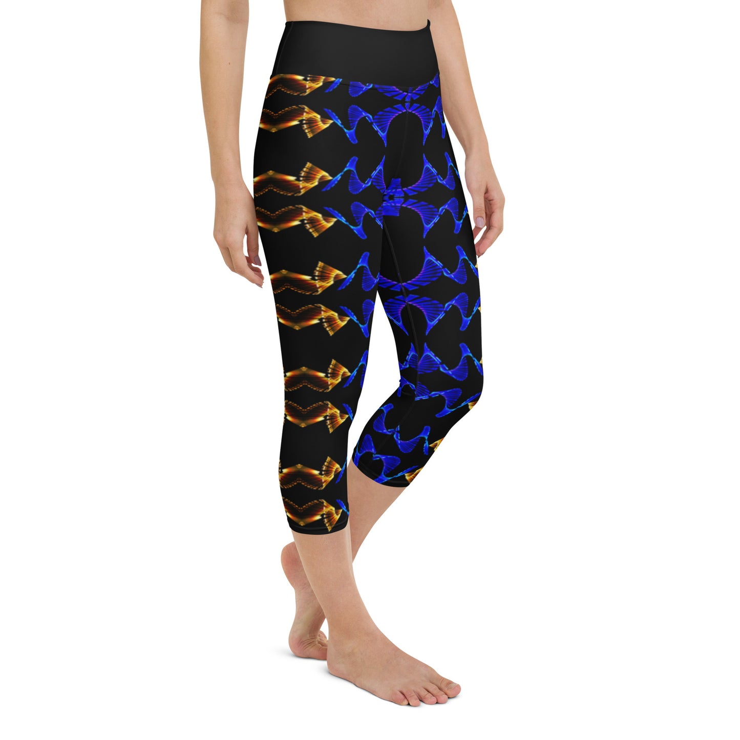 Snake Waves Yoga Capri Leggings