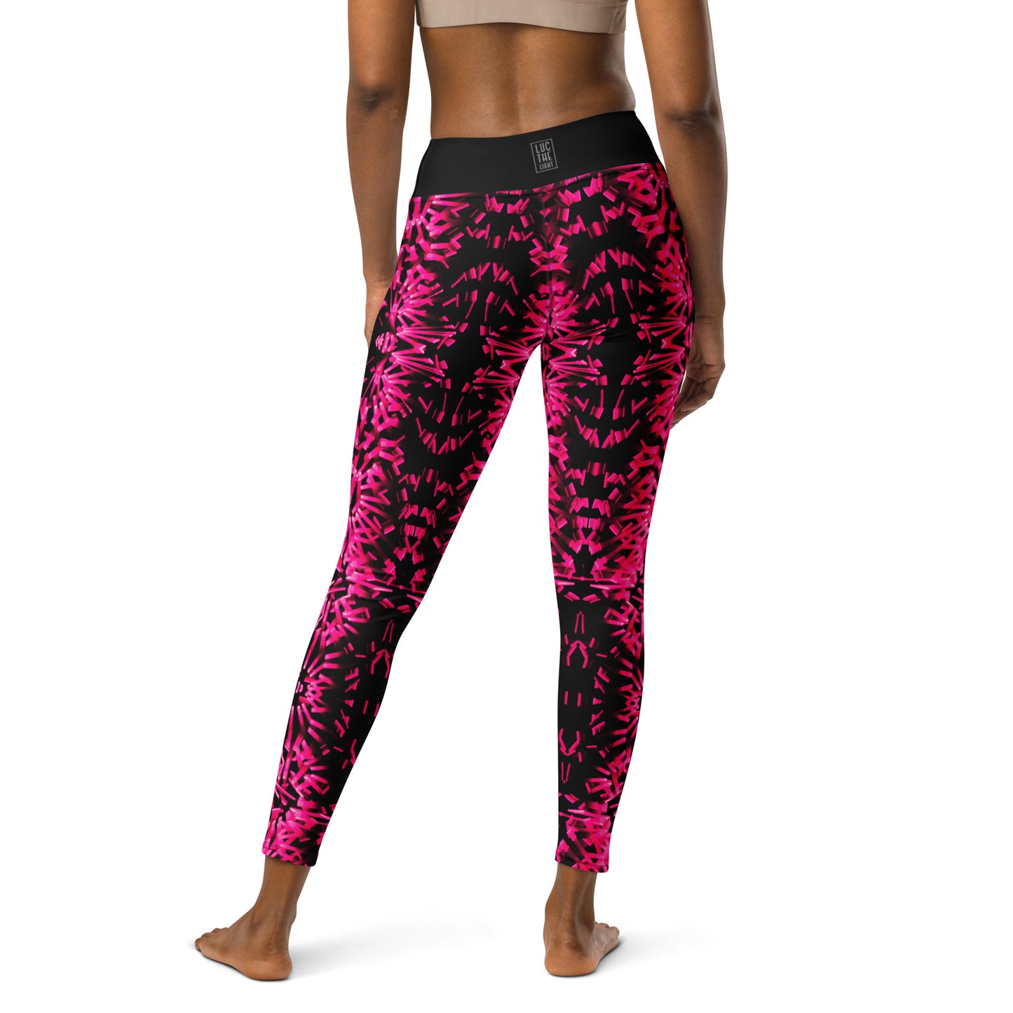 Pink Light Fractal Yoga Leggings