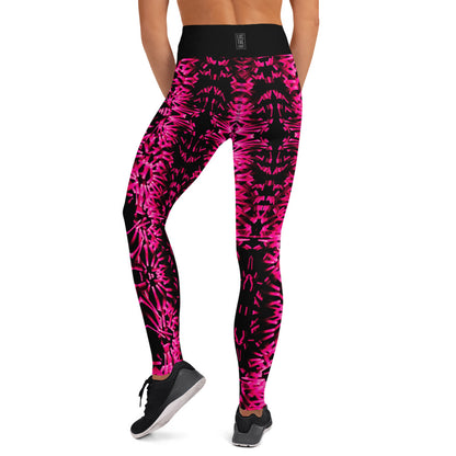 Pink Light Fractal Yoga Leggings