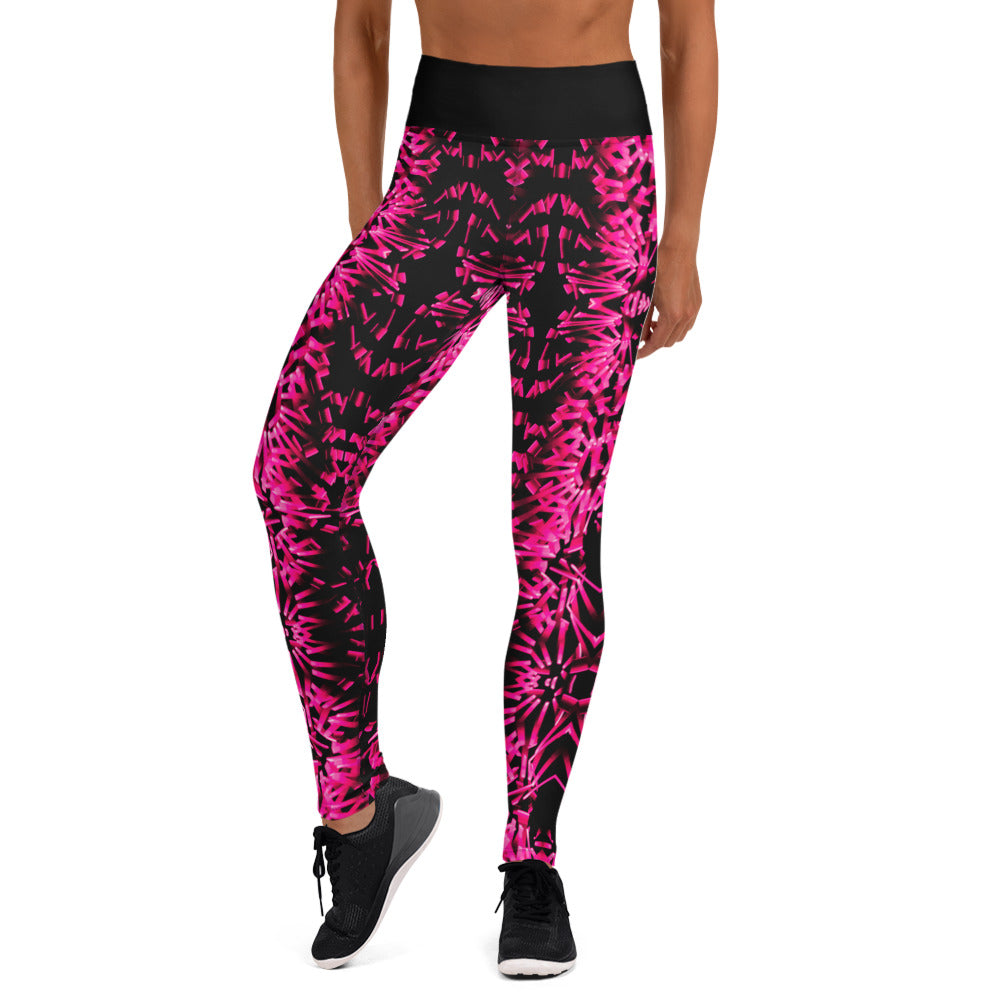 Pink Light Fractal Yoga Leggings