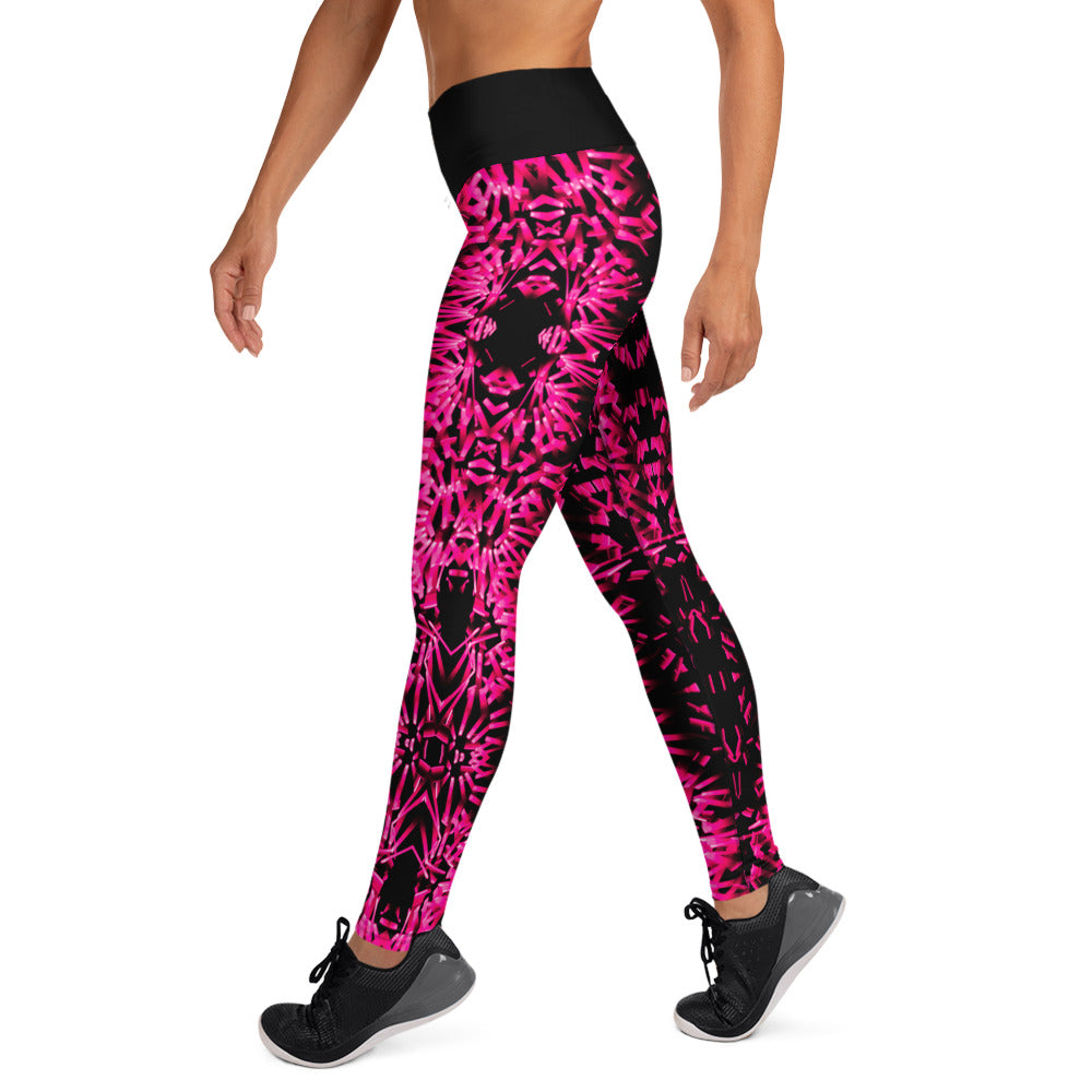 Pink Light Fractal Yoga Leggings