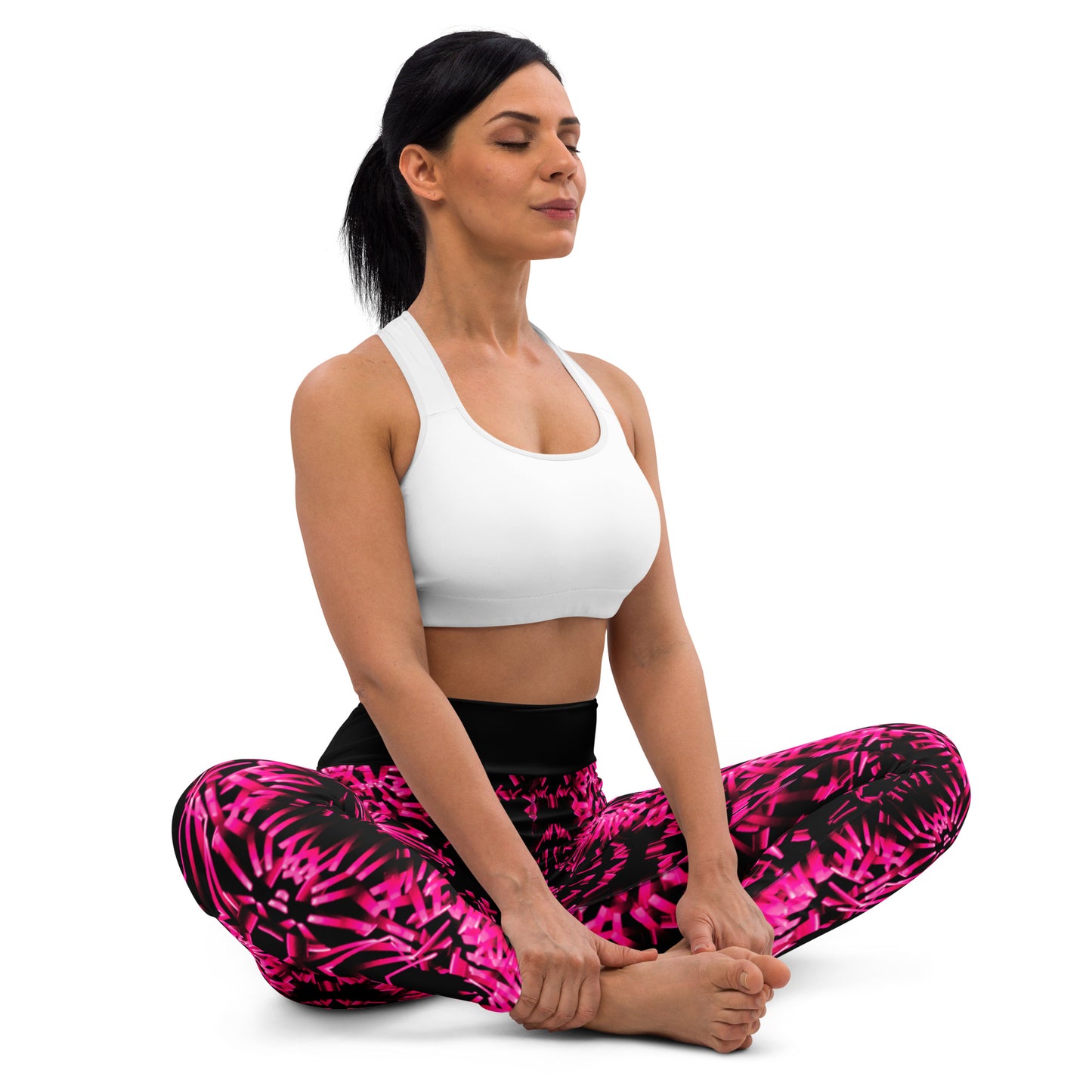 Pink Light Fractal Yoga Leggings