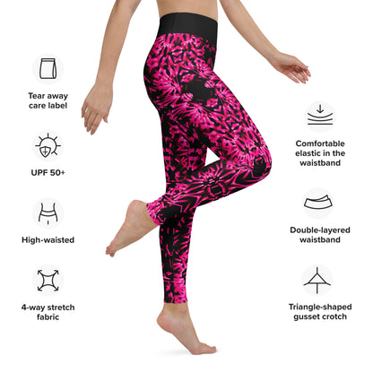 Pink Light Fractal Yoga Leggings