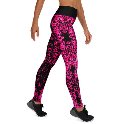 Pink Light Fractal Yoga Leggings